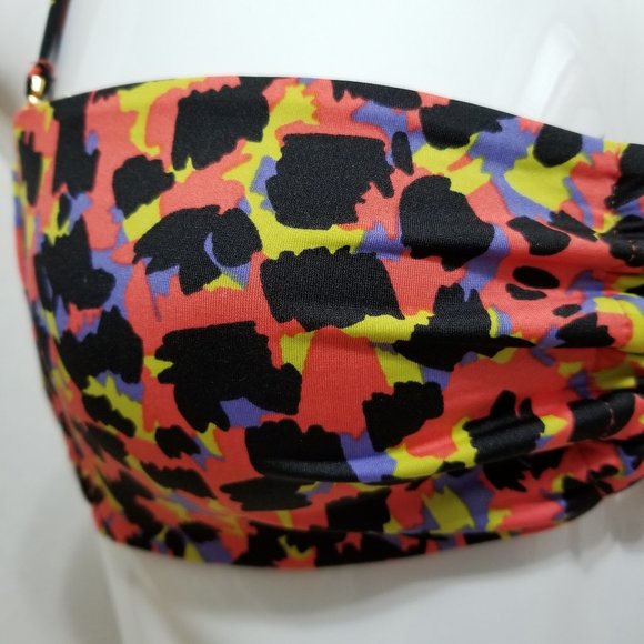 Victoria's Secret bikini top Large halter strapless bandeau abstract print beach - Picture 6 of 15